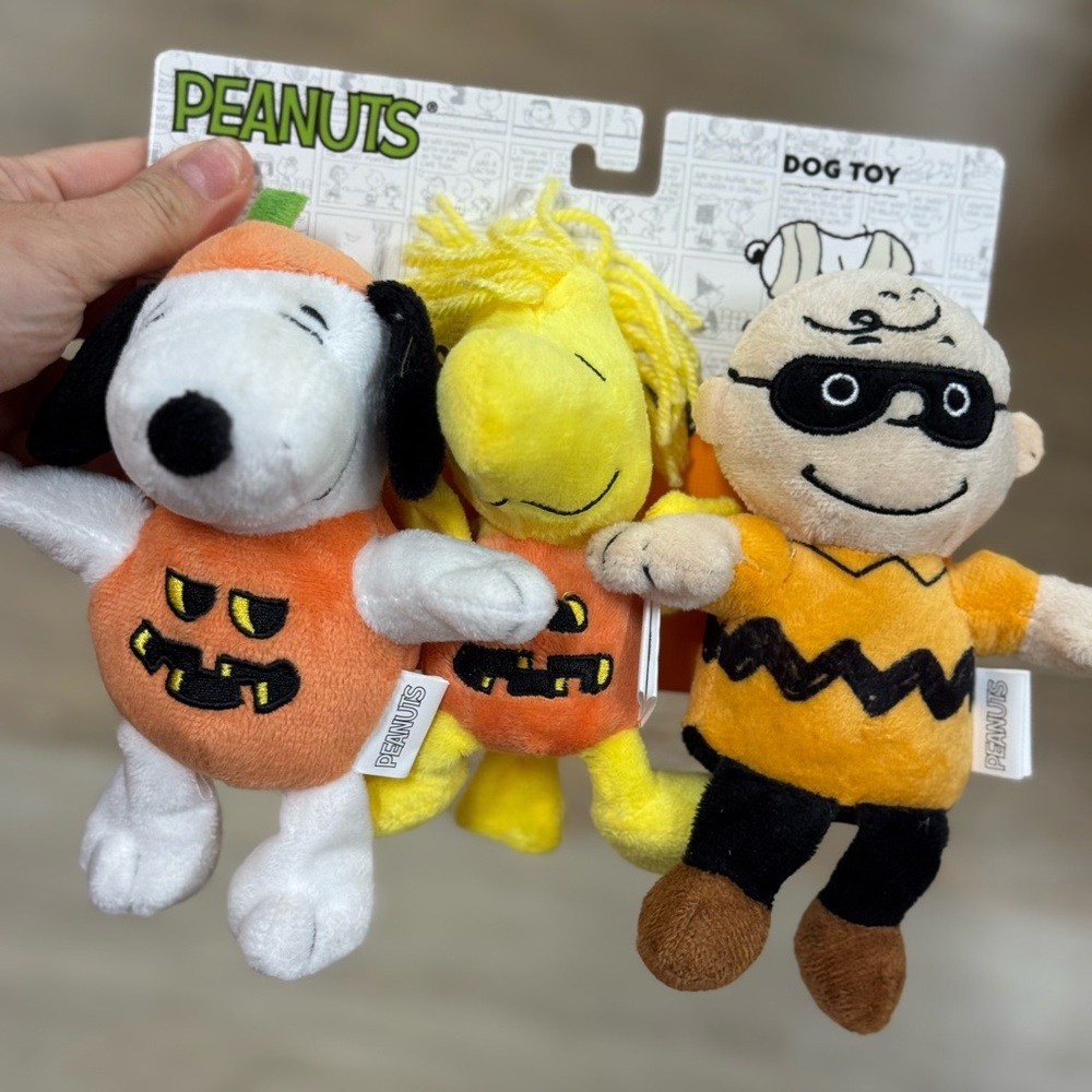 Peanuts Halloween Dog Toys - Orange, Yellow, Black
